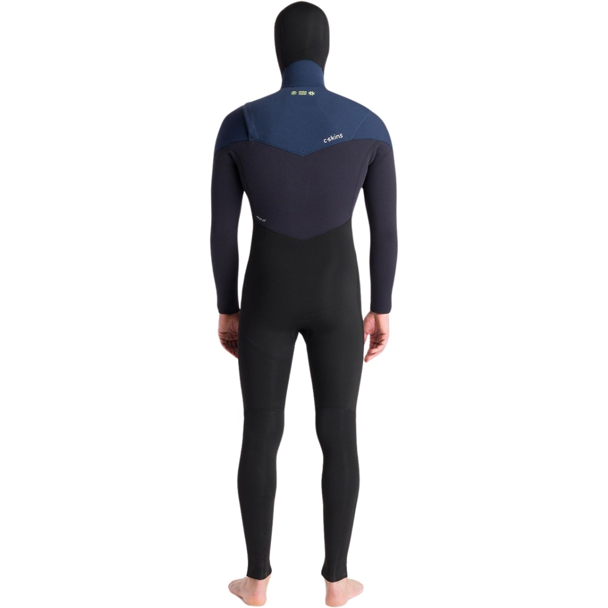 2025 C-Skins Hombres NuWave ReWired 5/4mm Chest Zip Con Capucha Neopreno C-NRW54MH - Black / Black X / Bluestone X